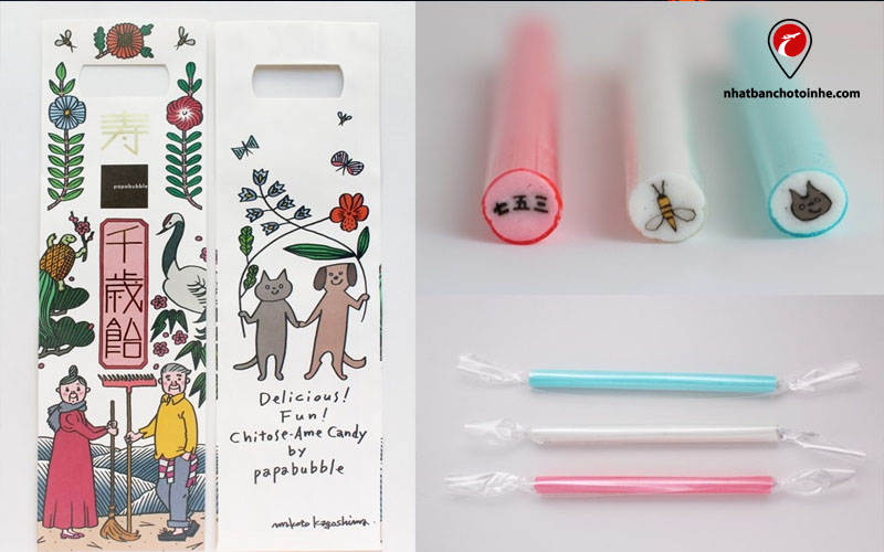 Du lịch nhật bản tháng 11: Kẹo Chitose ame được tặng cho các bé
