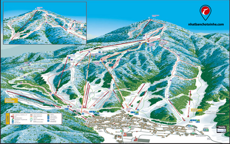 Bản đồ các cung đường trượt tuyết ở Nagano