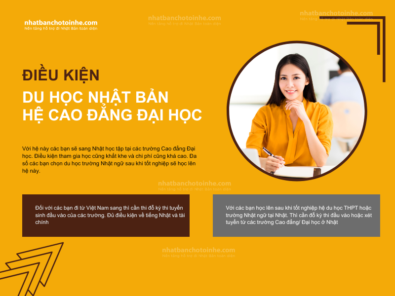 Để đi du học Nhật Bản hệ cao đẳng đại học thì cần đỗ kỳ thi đầu vào tại các trường