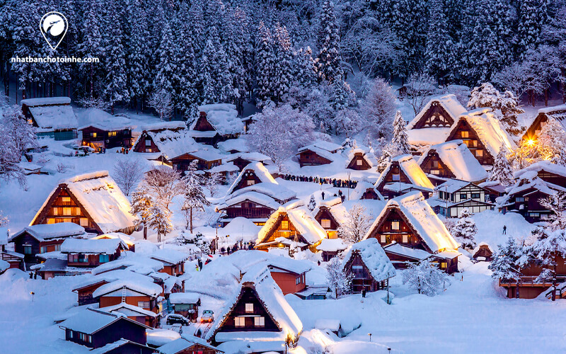 Những mái nhà phủ tuyết ở làng cổ Shirakawago