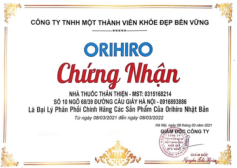 Các sản phẩm đều có chứng nhận từ hãng